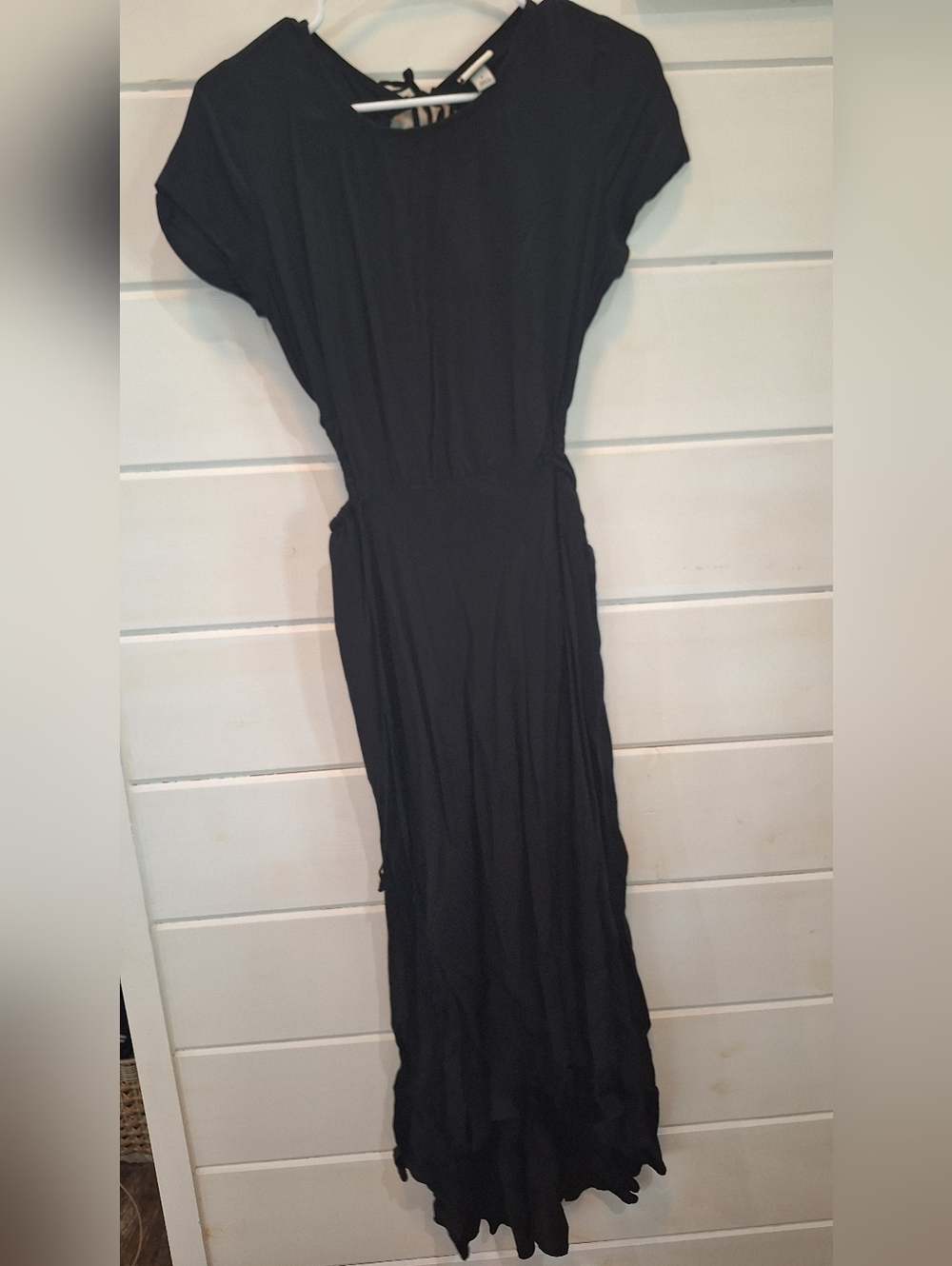 a new day Black Short-Sleeve Maxi Dress with Back Tie